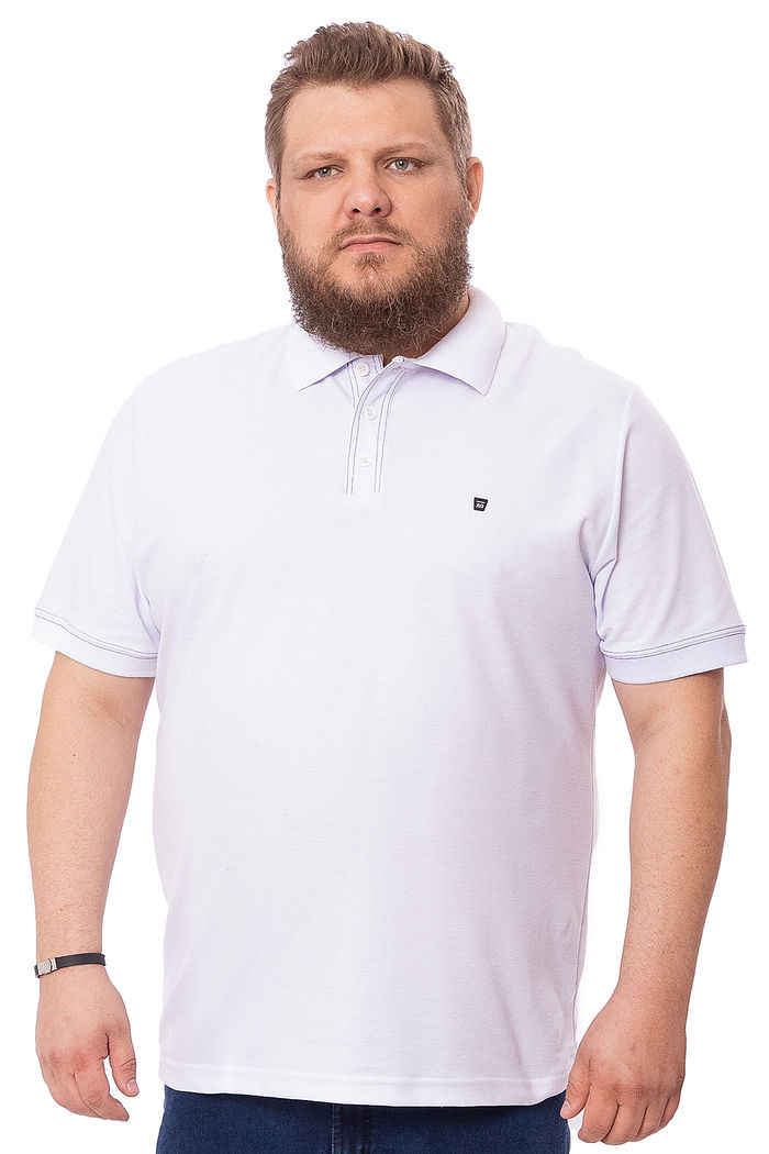 Polo Plus Size Com Costura Contrastante