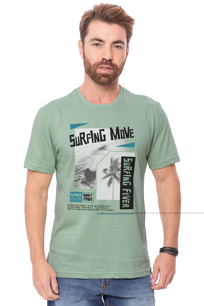 Camiseta Masculina Surfing Move Verde