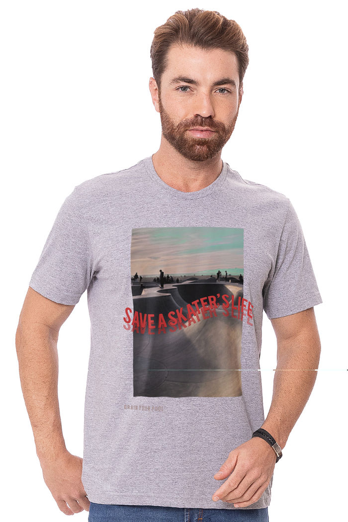 Camiseta Masculina Skater’s Live Cinza