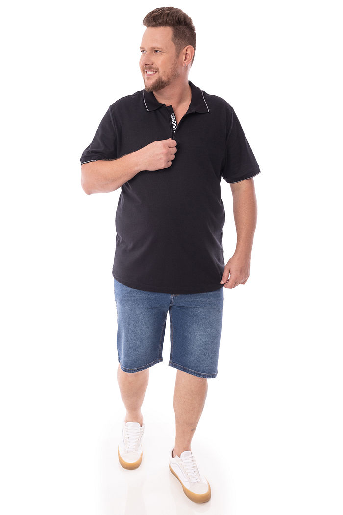 Polo Plus Size com Zíper