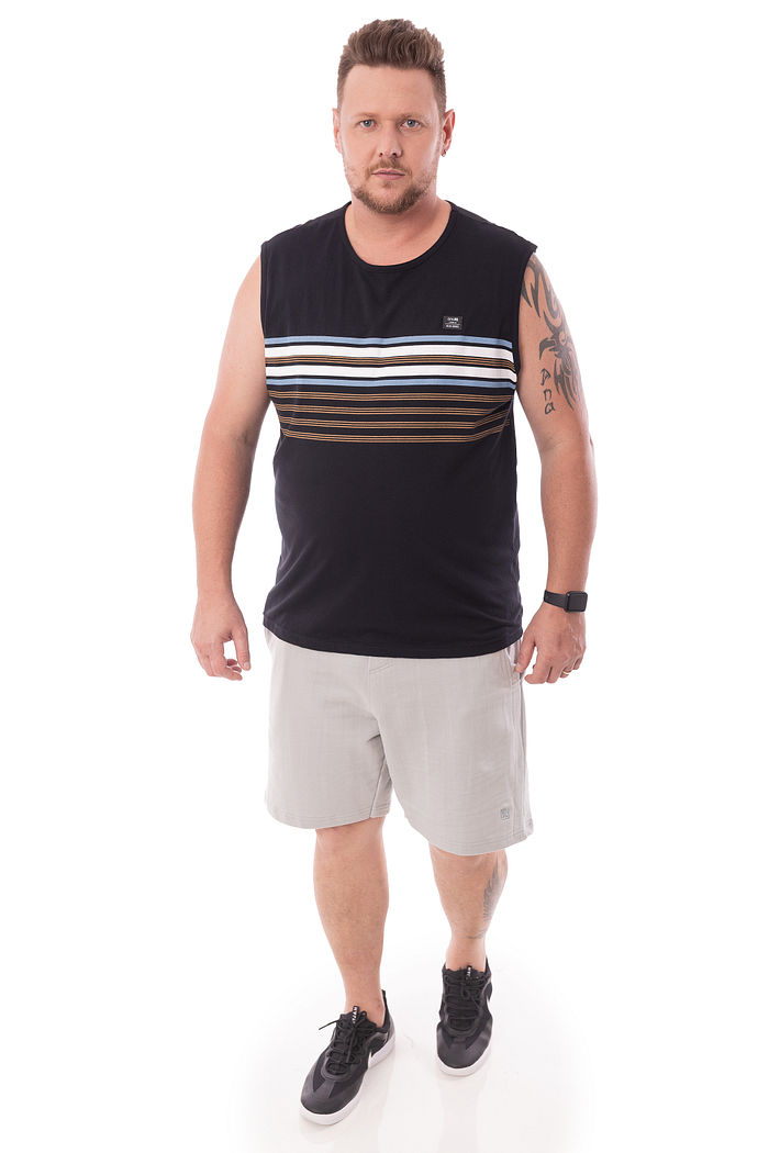 Regata Machão Plus Size Listras