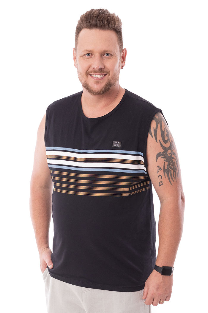 Regata Machão Plus Size Listras