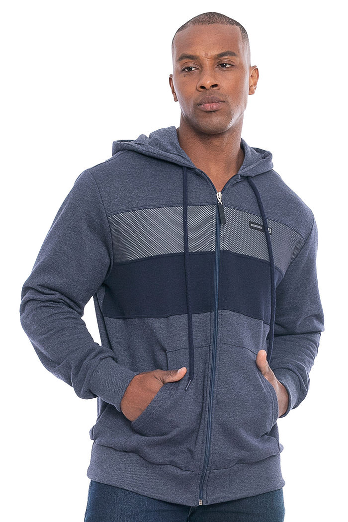 Jaqueta Masculina em Moletom com Recortes