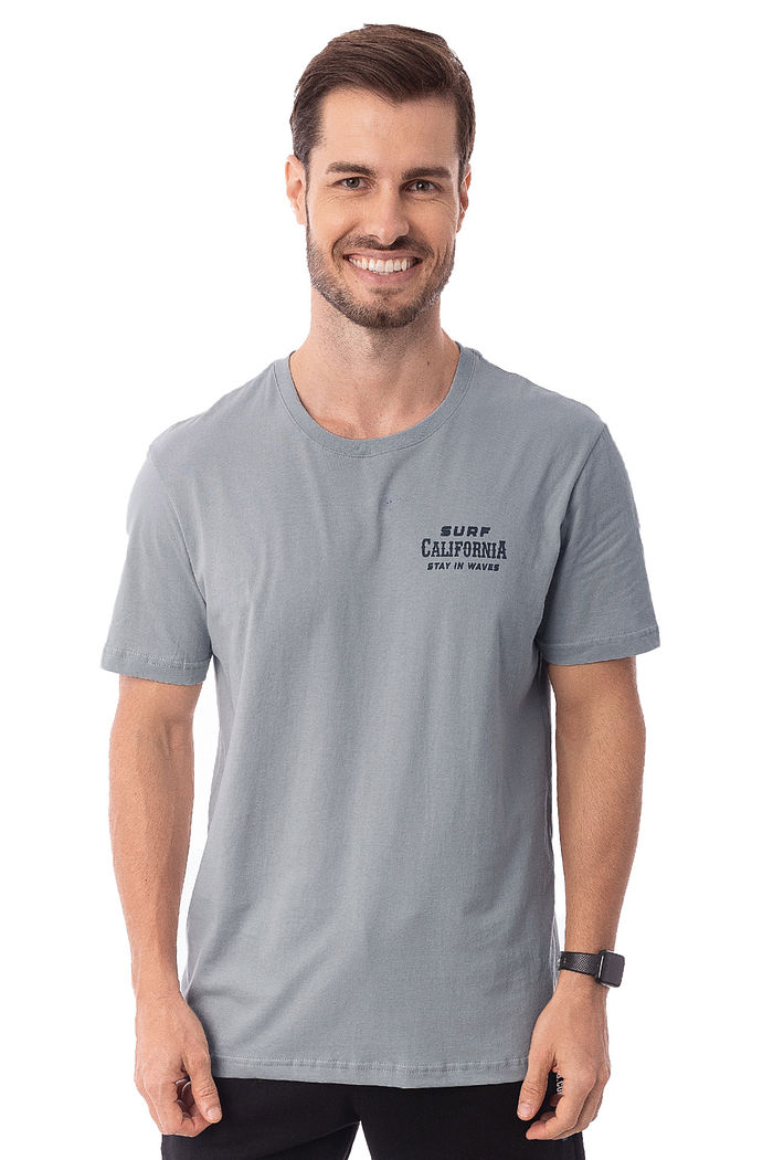 Camiseta Masculina Califórnia Cinza