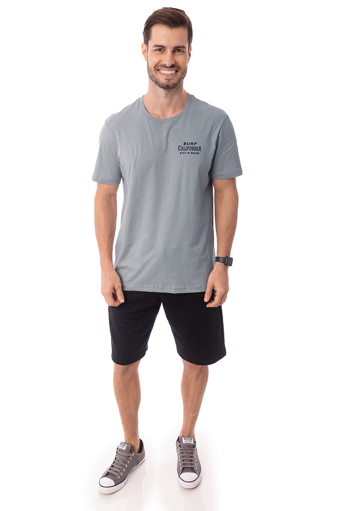 Camiseta Masculina Califórnia Cinza