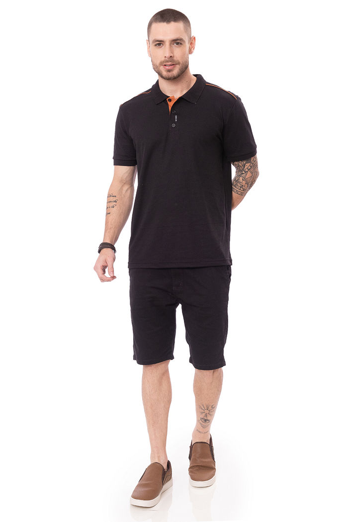 Polo Masculina Malha Poá