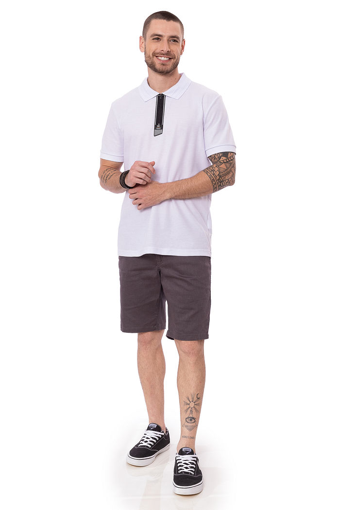 Polo Masculina BG Com Zíper
