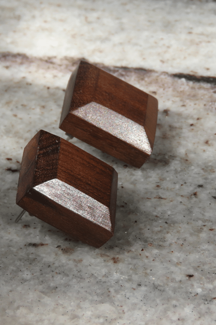 Brinco de madeira Sol - médio