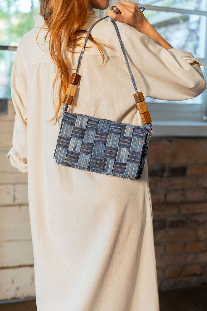 Bolsa jeans Delicadeza - retangular