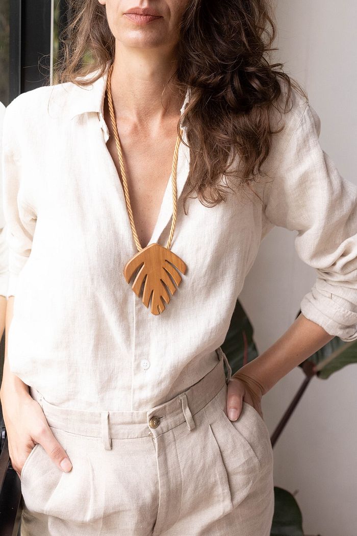 Colar de madeira Costela de Adão Maxi