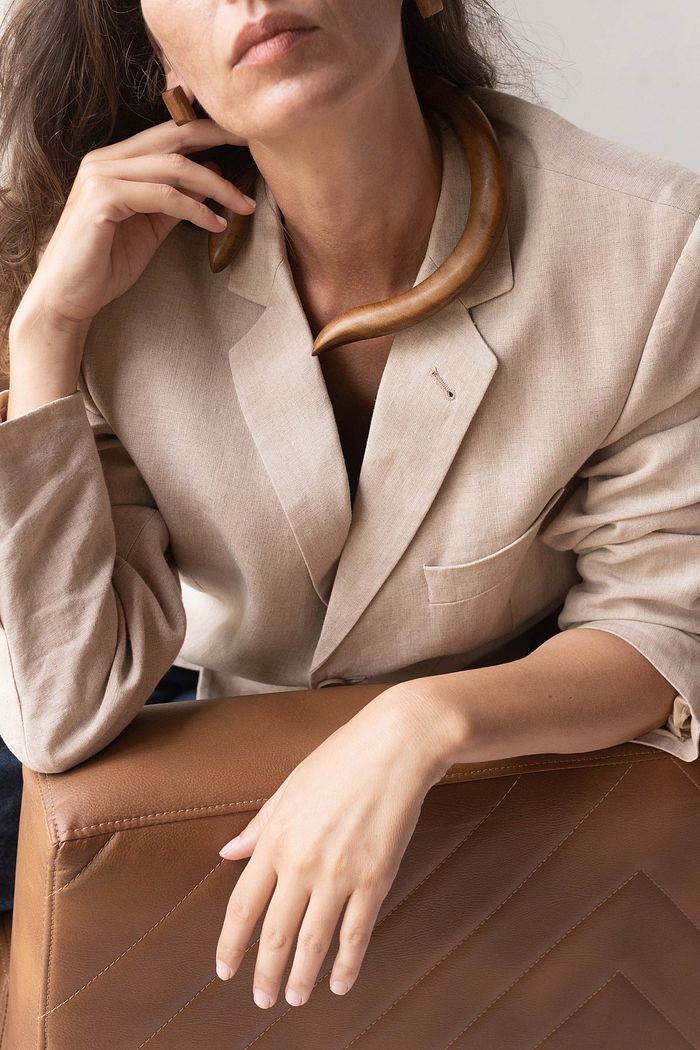 Choker de madeira serpente