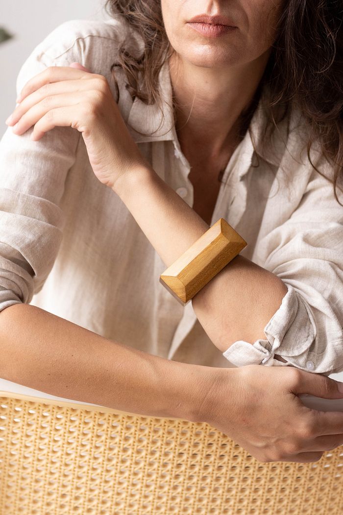 Pulseira de madeira Diamante claro