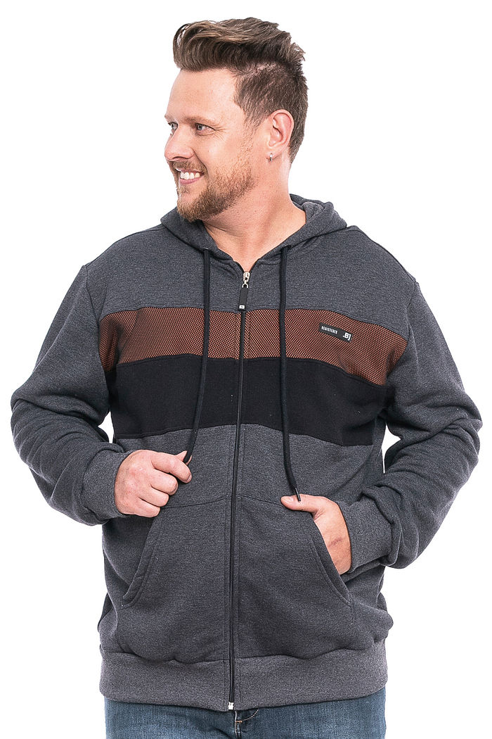 Jaqueta Masculina em Moletom com Recortes