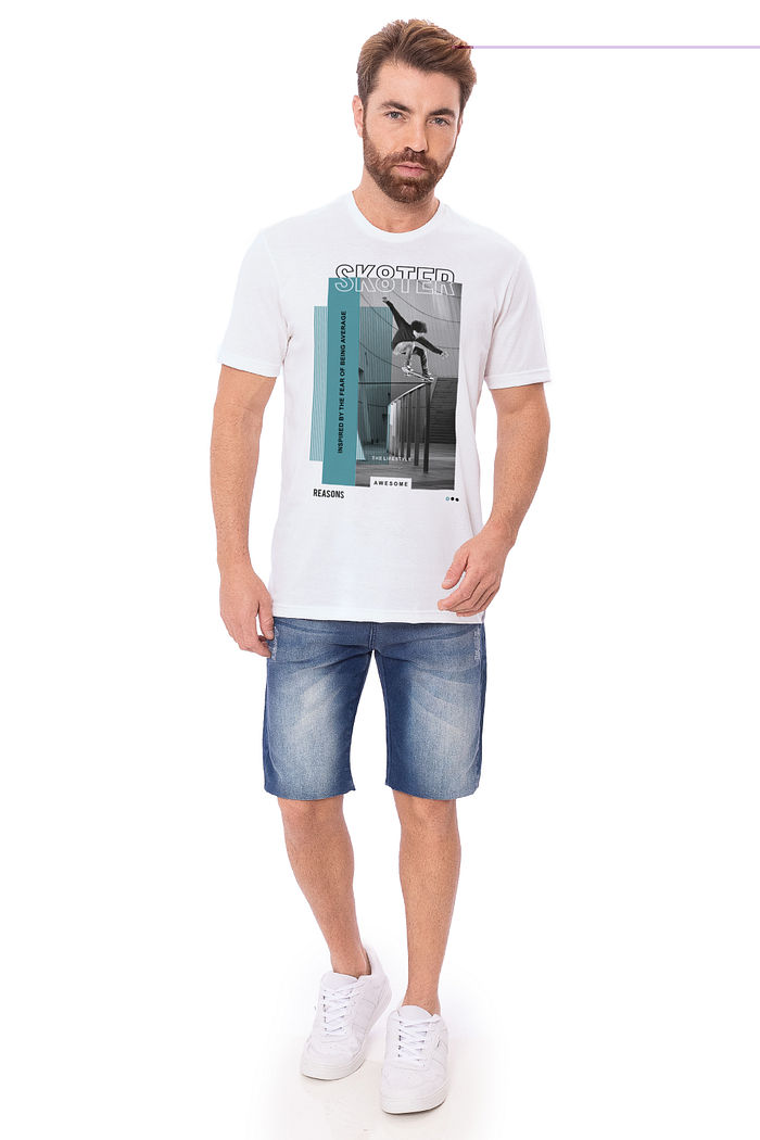 Camiseta Masculina SK8TER Branca