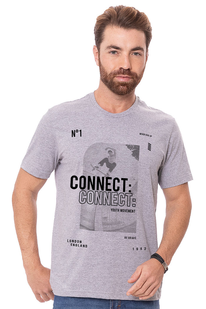 Camiseta Masculina Connect Cinza