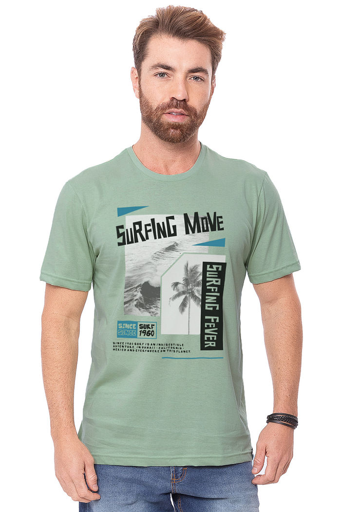Camiseta Masculina Surfing Move Verde