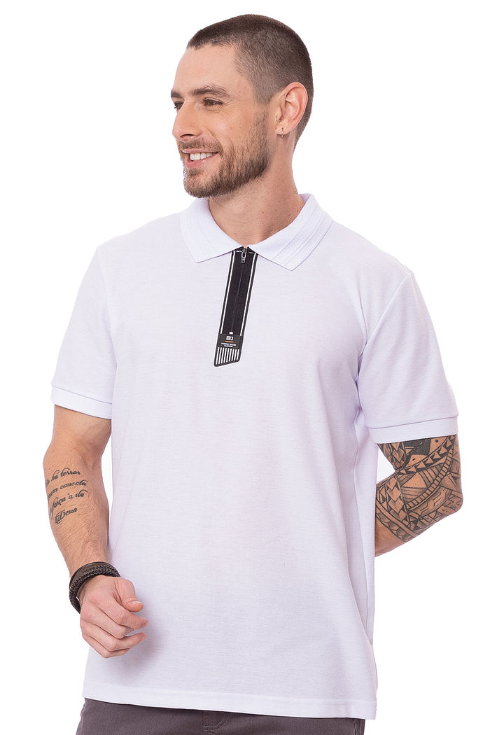 Polo Masculina BG Com Zíper