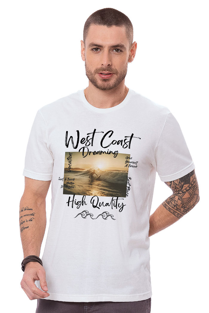 Camiseta Masculina West Coast Branca