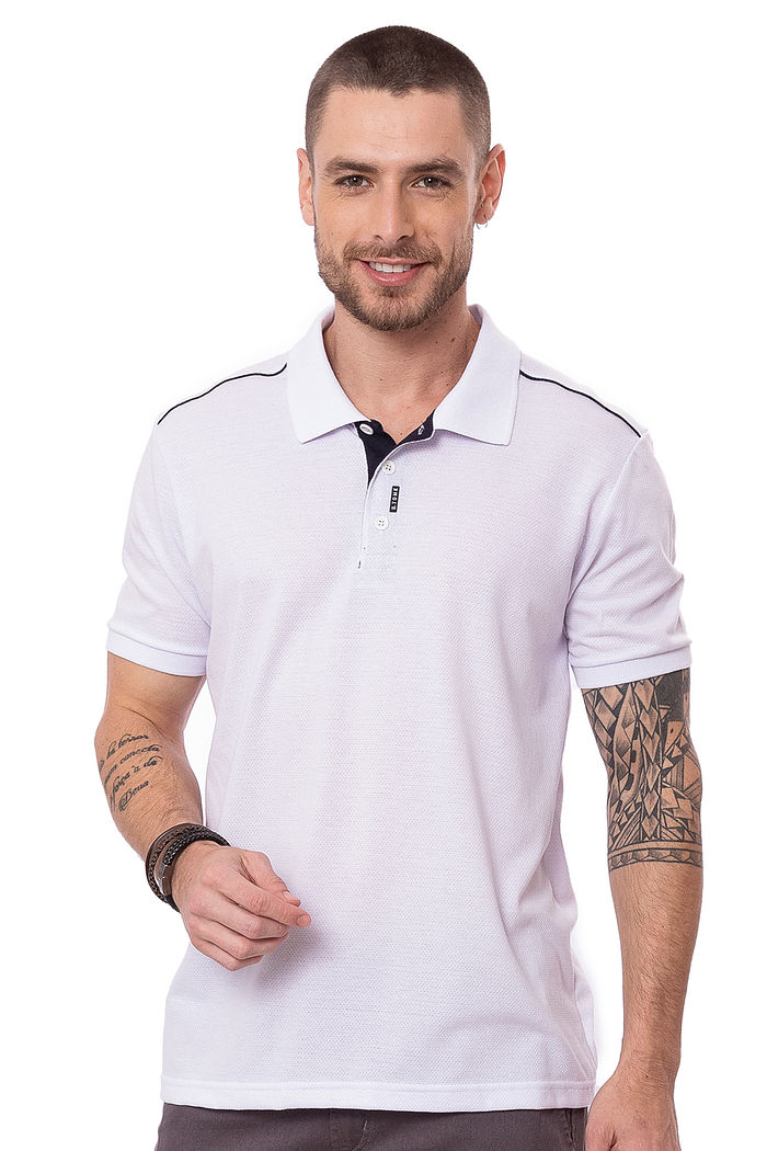 Polo Masculina Malha Poá