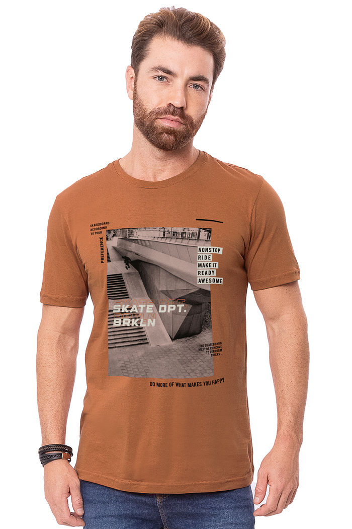 Camiseta Masculina Skate Brooklin Laranja