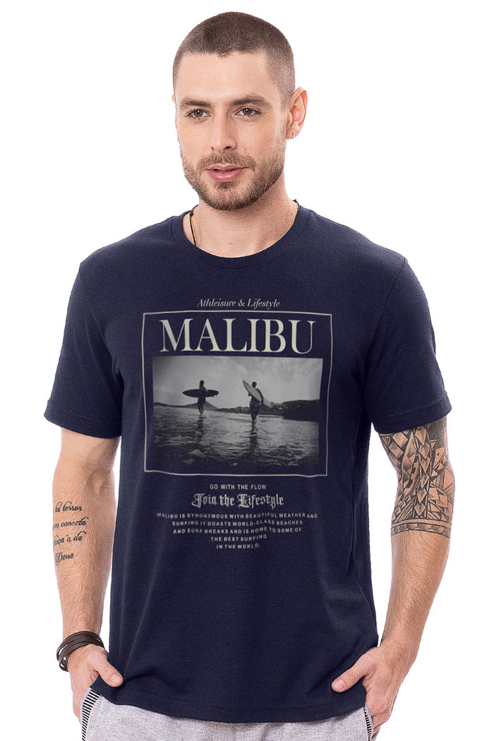 Camiseta Masculina Malibu Azul