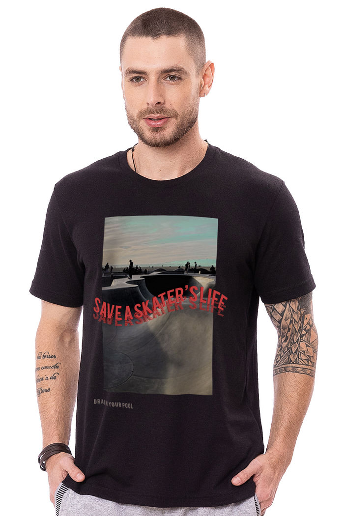 Camiseta Masculina Skater’s Live Preta