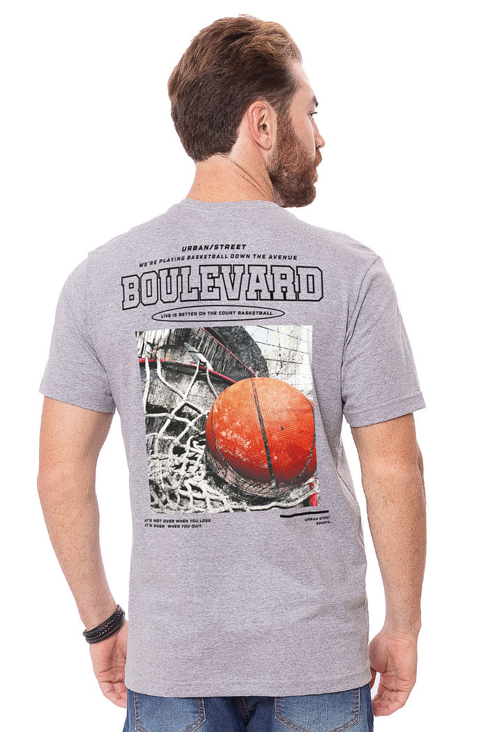 Camiseta Masculina Bouleward Cinza