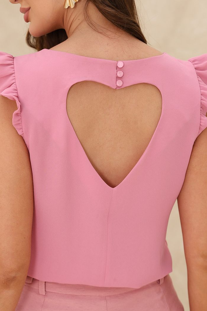 Blusa Com Abertura Coração - Doce Flor
