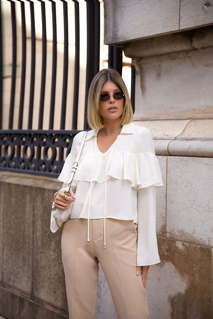 Blusa Crepe Boho Babados - Milalai