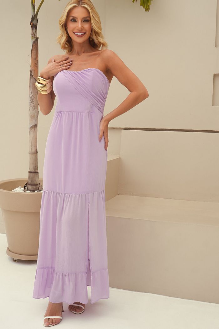 Vestido TQC Longo Yoryu Franzido - Donna Ritz