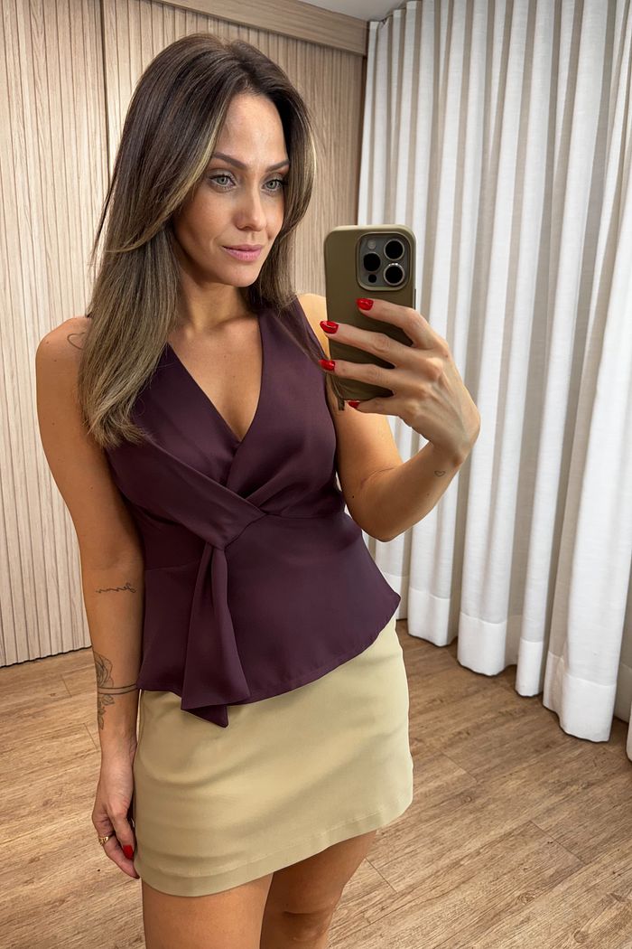 Regata Drapeada Peplum - Donna Ritz