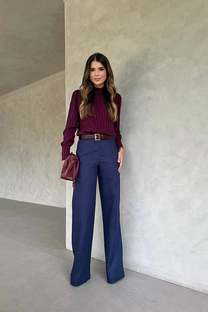 Calça Reta 100% Linho Natural - Doce Flor