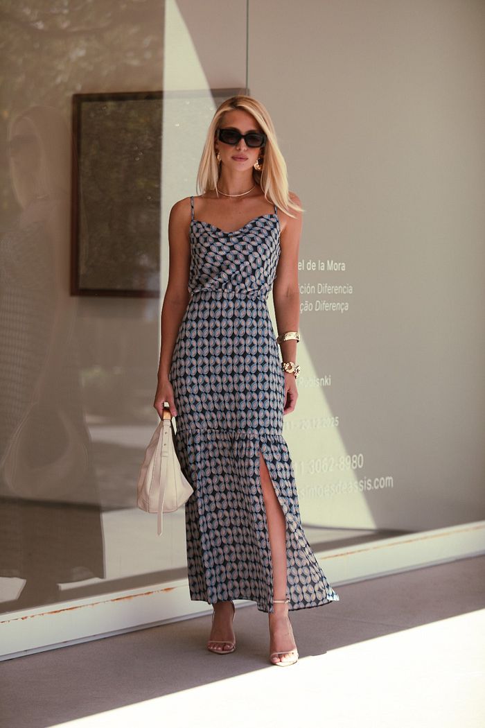 Vestido Longo Degagê Estampado - Donna Ritz