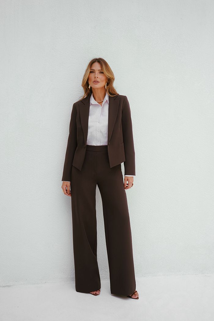 Calça Reta Span Passantes - Donna Ritz