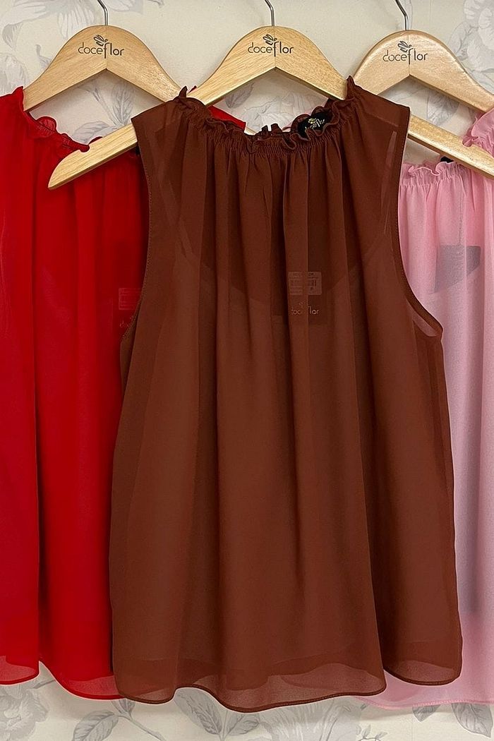 Blusa Cavada em Chiffon- Doce Flor