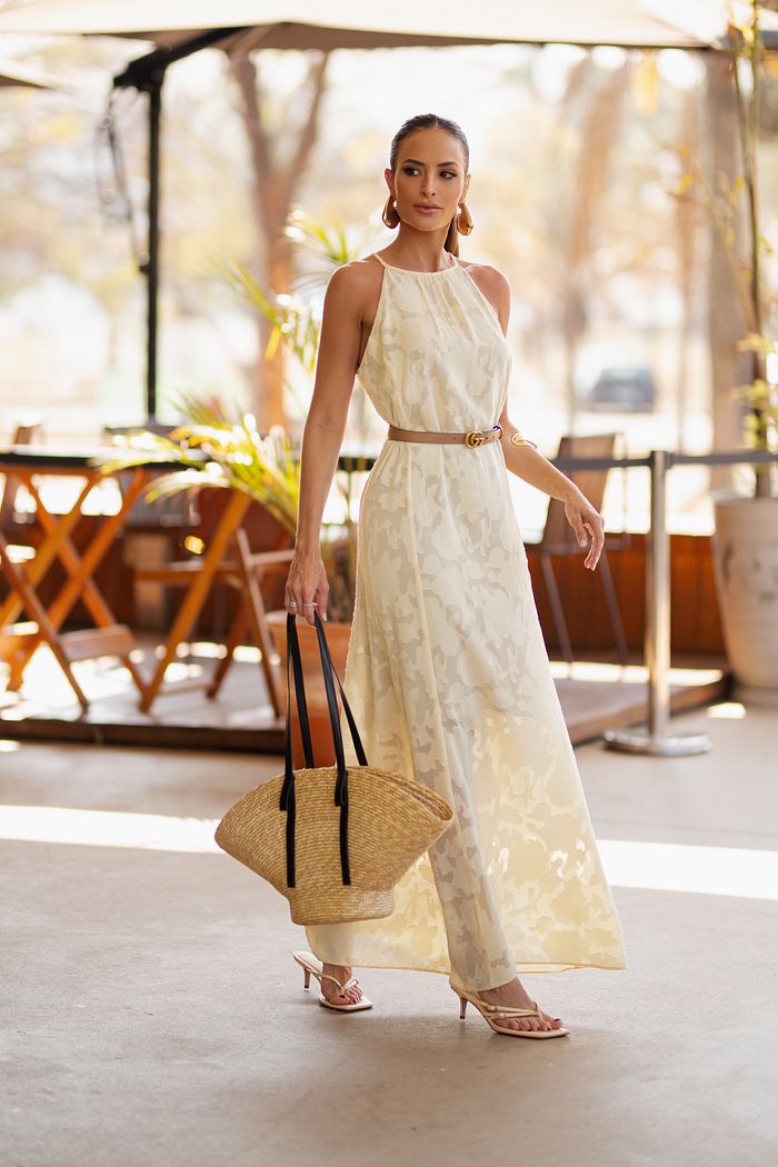 Vestido Longo Em Chiffon - Doce Flor