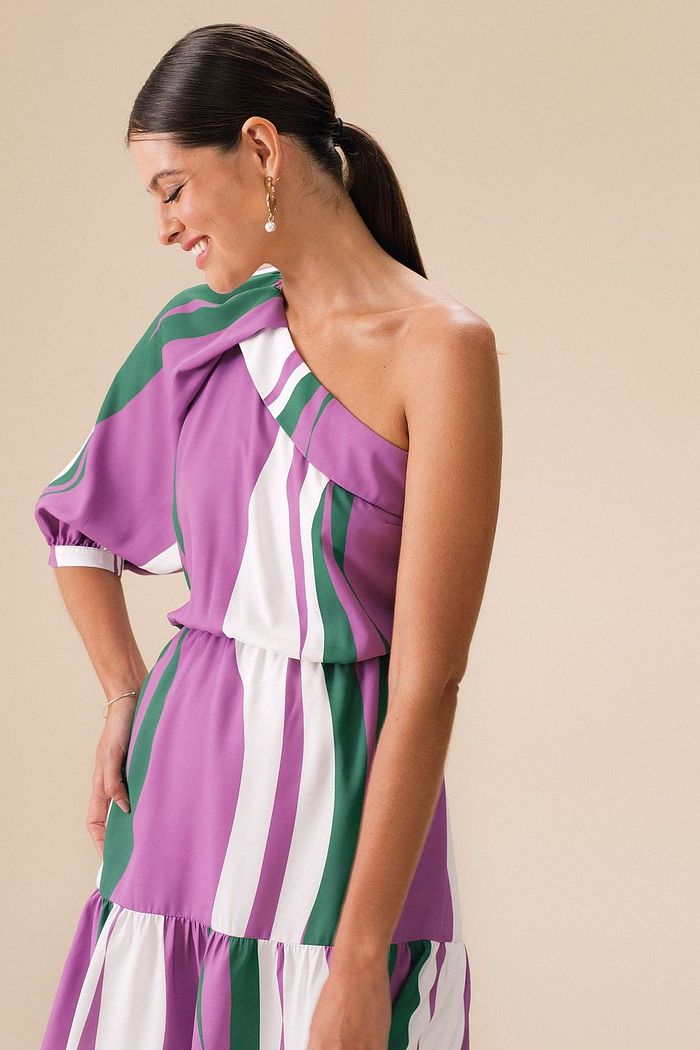 Vestido Anastasia Crepe Listras