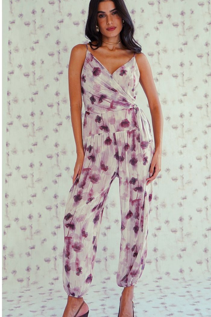 Macacão Harem Estampa Floral Exclusiva - Donna Ritz