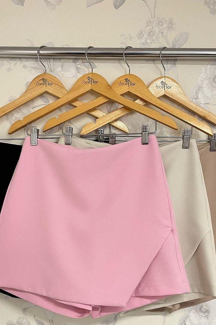 Short Saia Com Assimétrico - Doce Flor