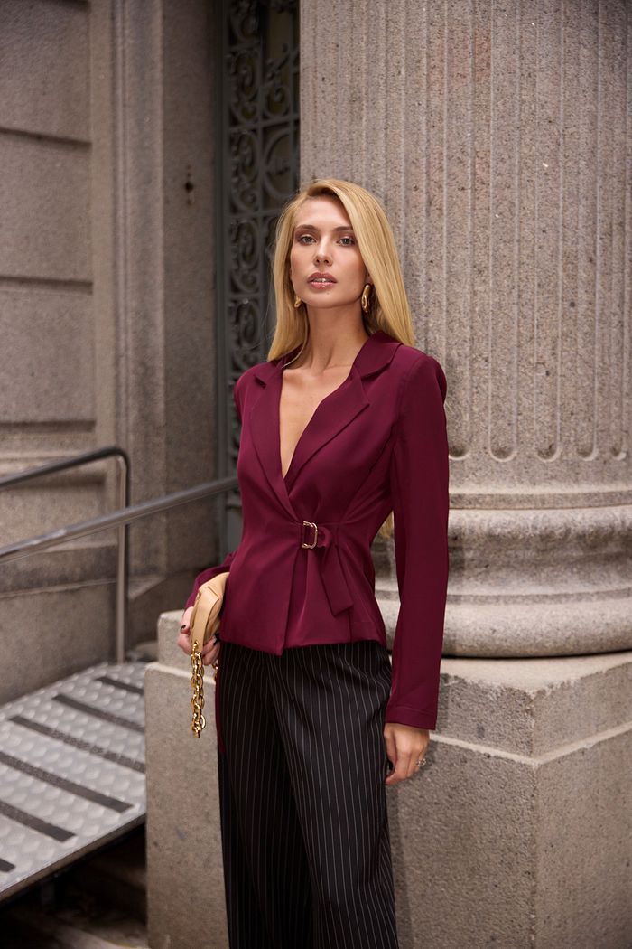 Blazer Transpassado Argola Dourado - Doce Flor