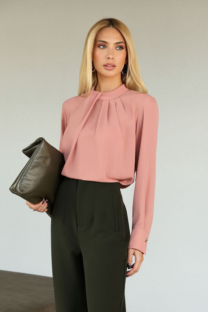 Blusa Crepe Drapeado e Pregas - Milalai