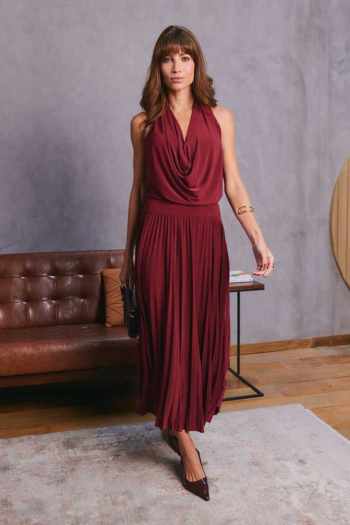 Saia Malha Jersey Plissada - Unique Chic