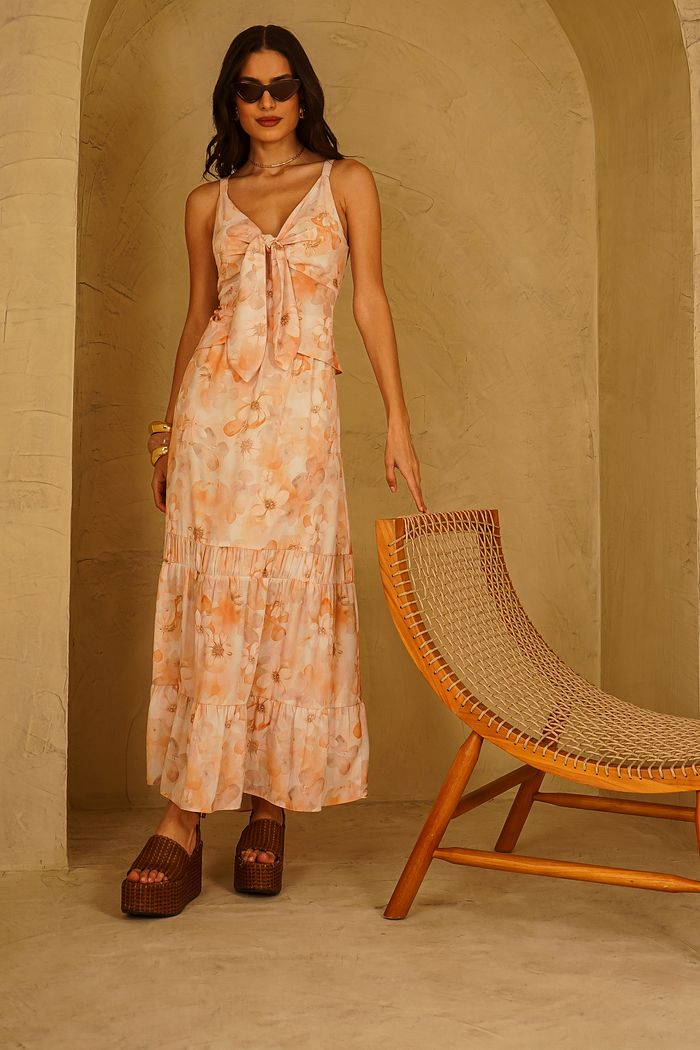 Saia Longa Franzido Floral- Donna Ritz