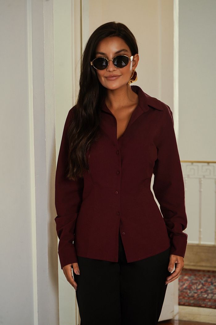 Camisa Social Feminina Amarração Costas - Donna Ritz