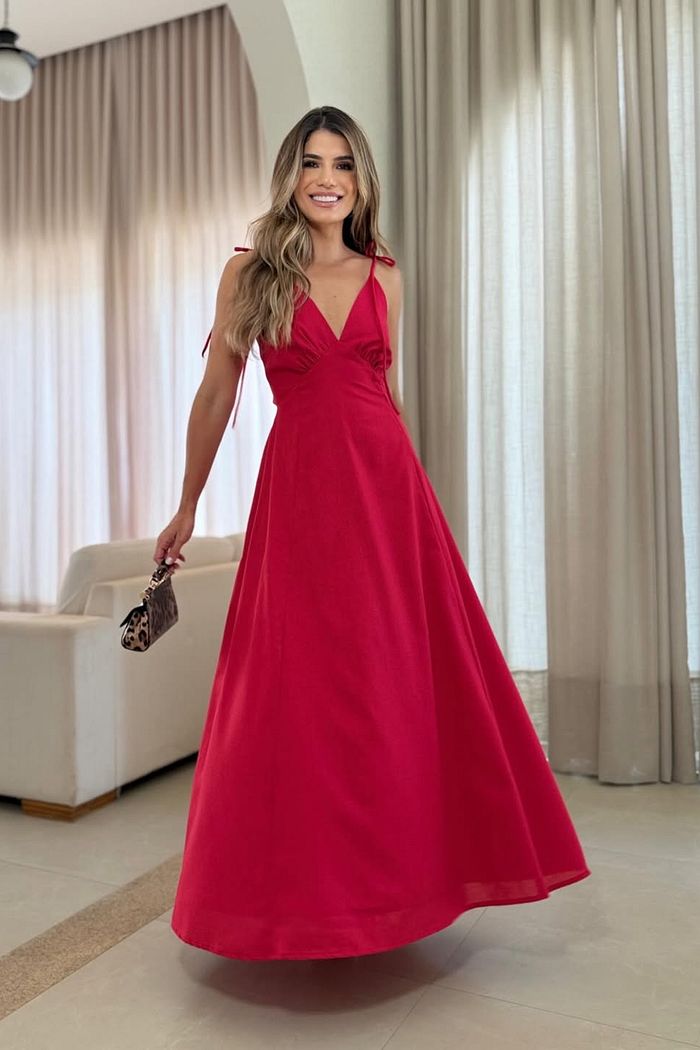 Vestido Viscolinho Amarração Nas Costas - Reve Brand