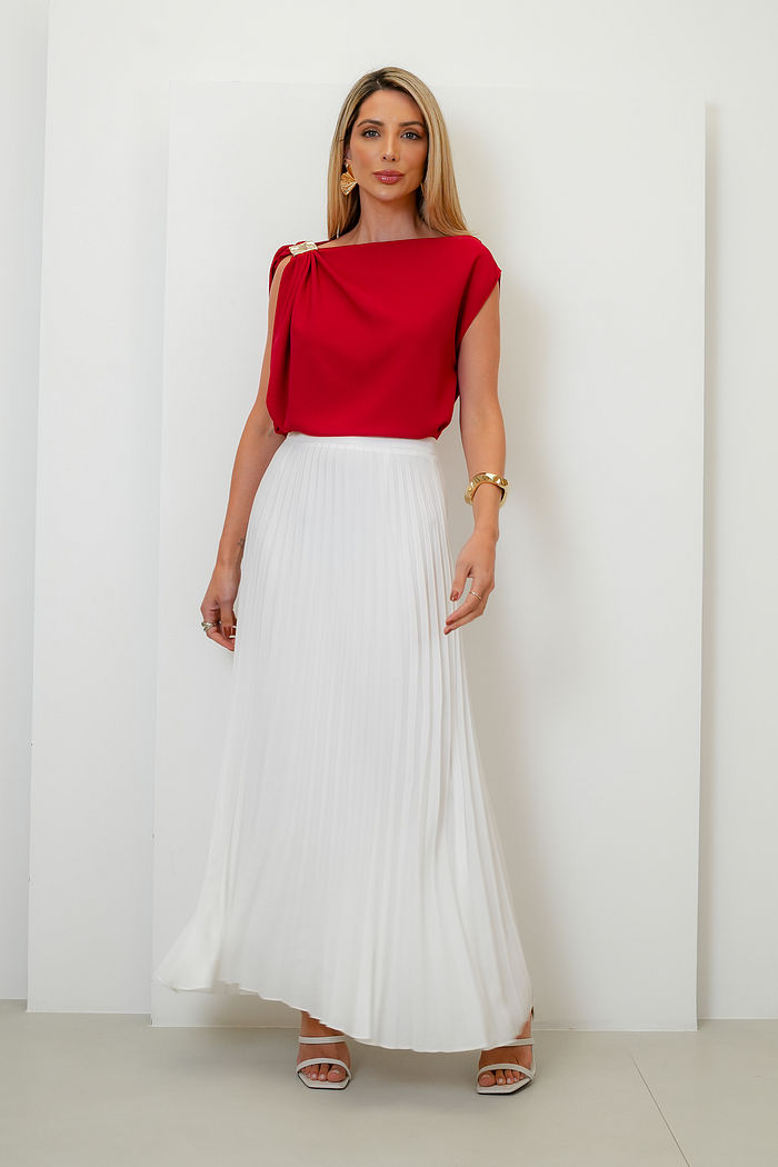 Saia Longa Brigitte Plissada - Unique Chic