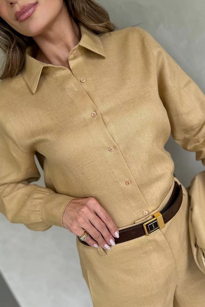 Camisa 100% Linho Natural - Doce Flor