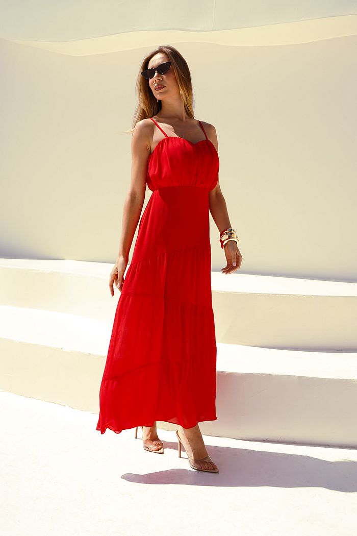 Vestido Longo Yoryu Franzido - Donna Ritz - Look Natal