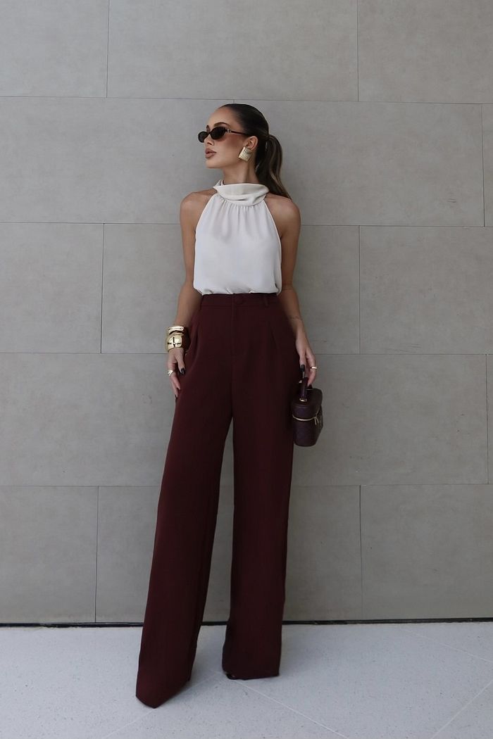 Calça Alfaiataria Reta Com Recorte - Milalai