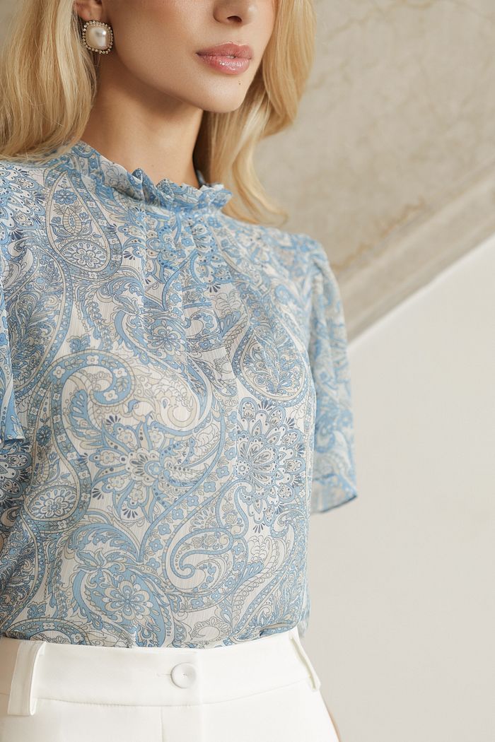 Blusa Com Pregas Estampa Cashmere - Doce Flor